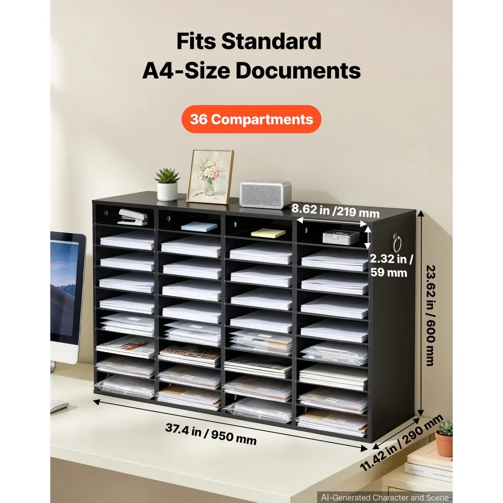 VEVOR 36 compartment literature sorter on office desk