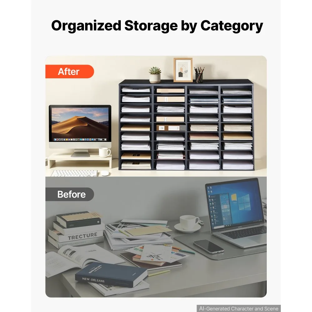 VEVOR literature organizer open compartments detail