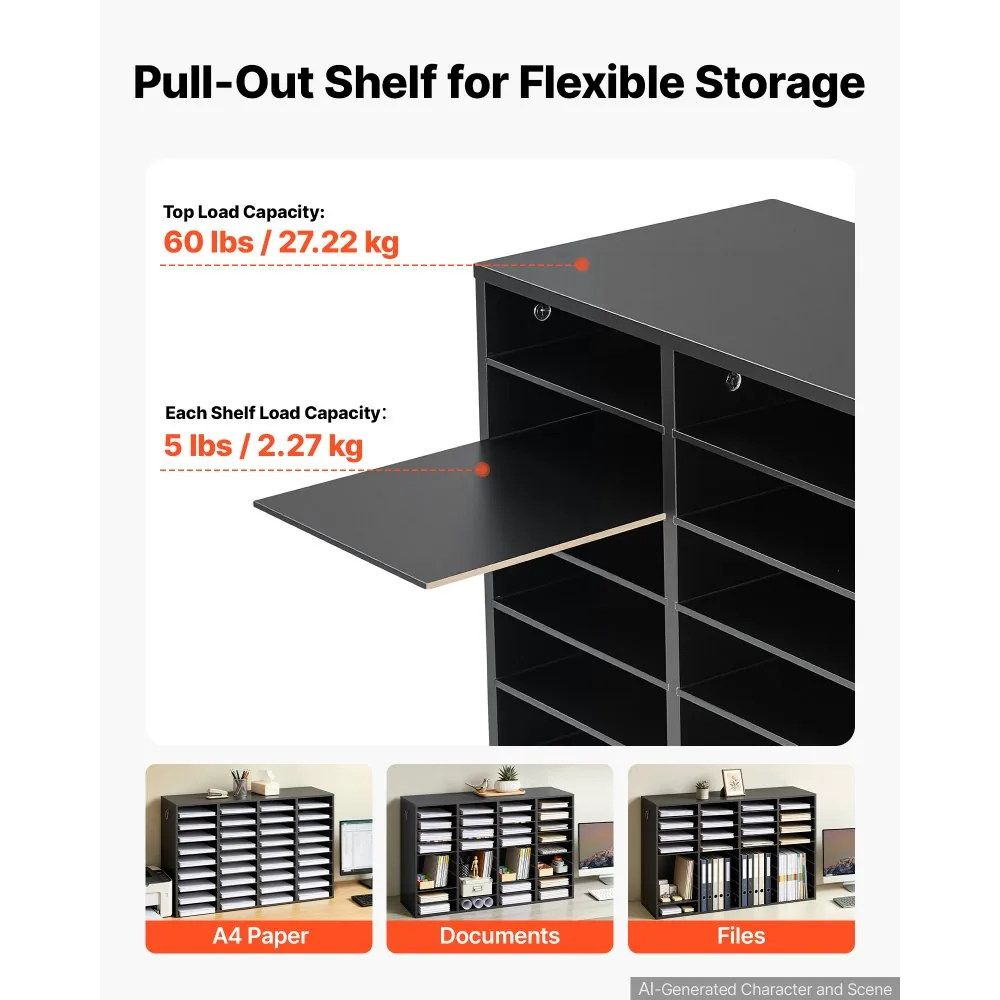 VEVOR wood file organizer adjustable shelves