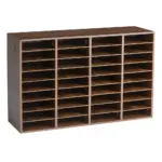 VEVOR brown wood literature organizer front view