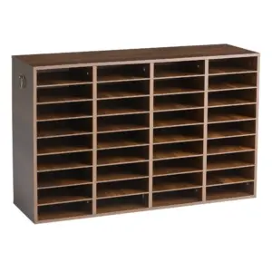 VEVOR brown wood literature organizer front view