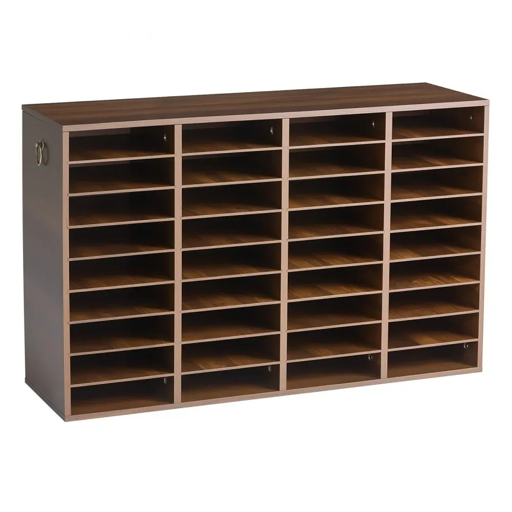 VEVOR brown wood literature organizer front view