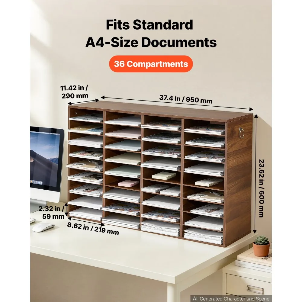 VEVOR 36 compartment literature sorter on office desk