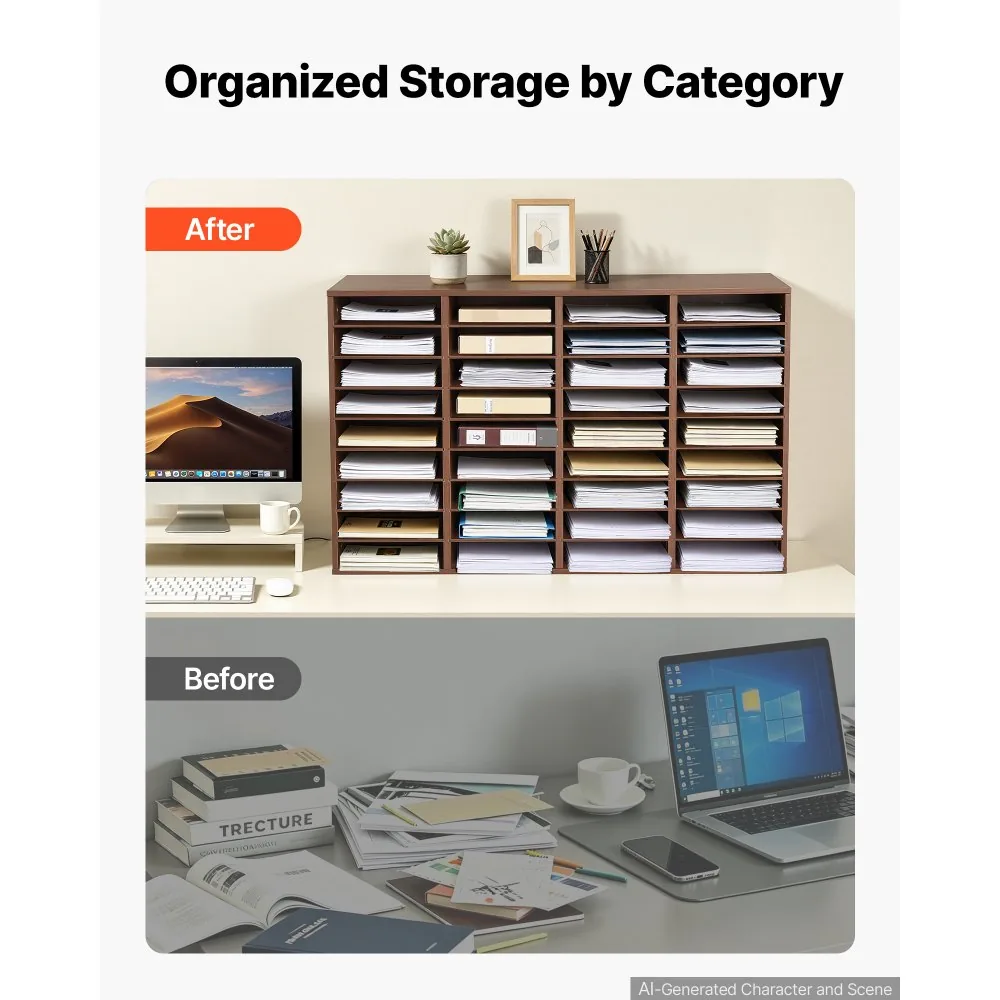 VEVOR literature organizer open compartments detail