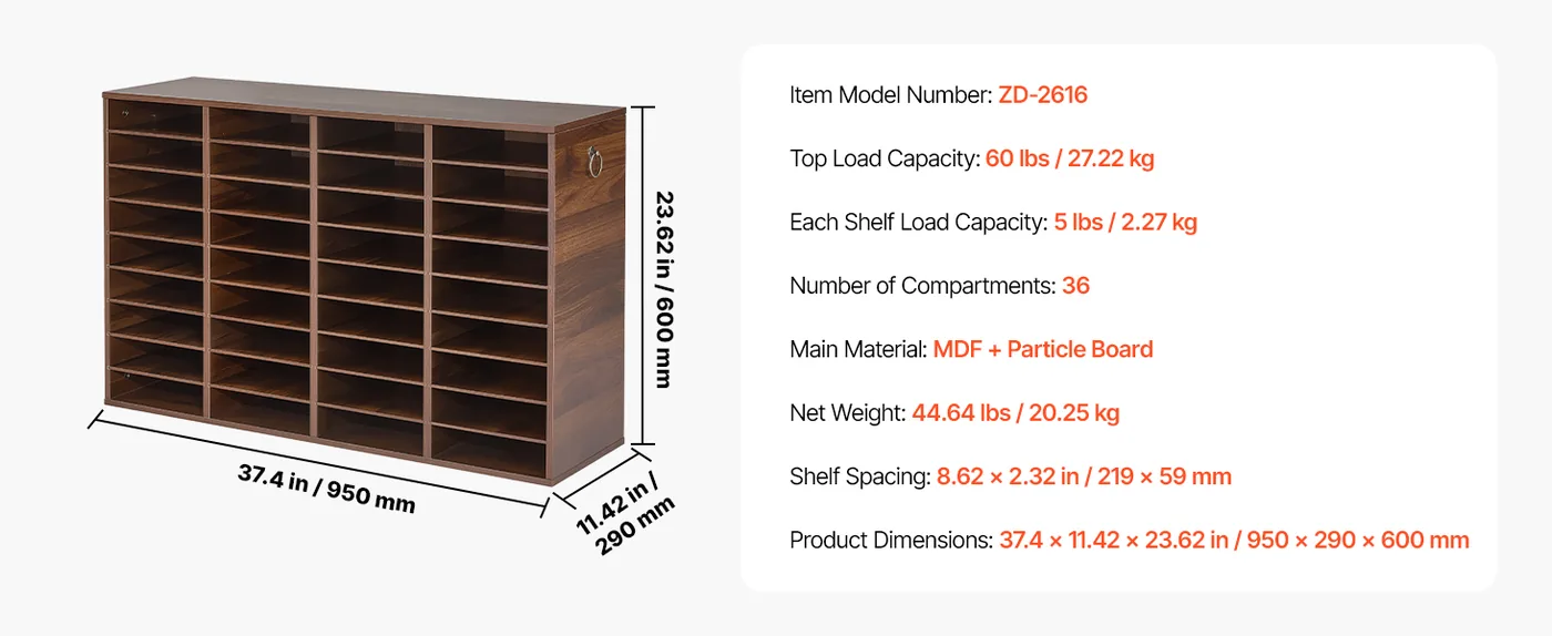 VEVOR wood file organizer easy assembly