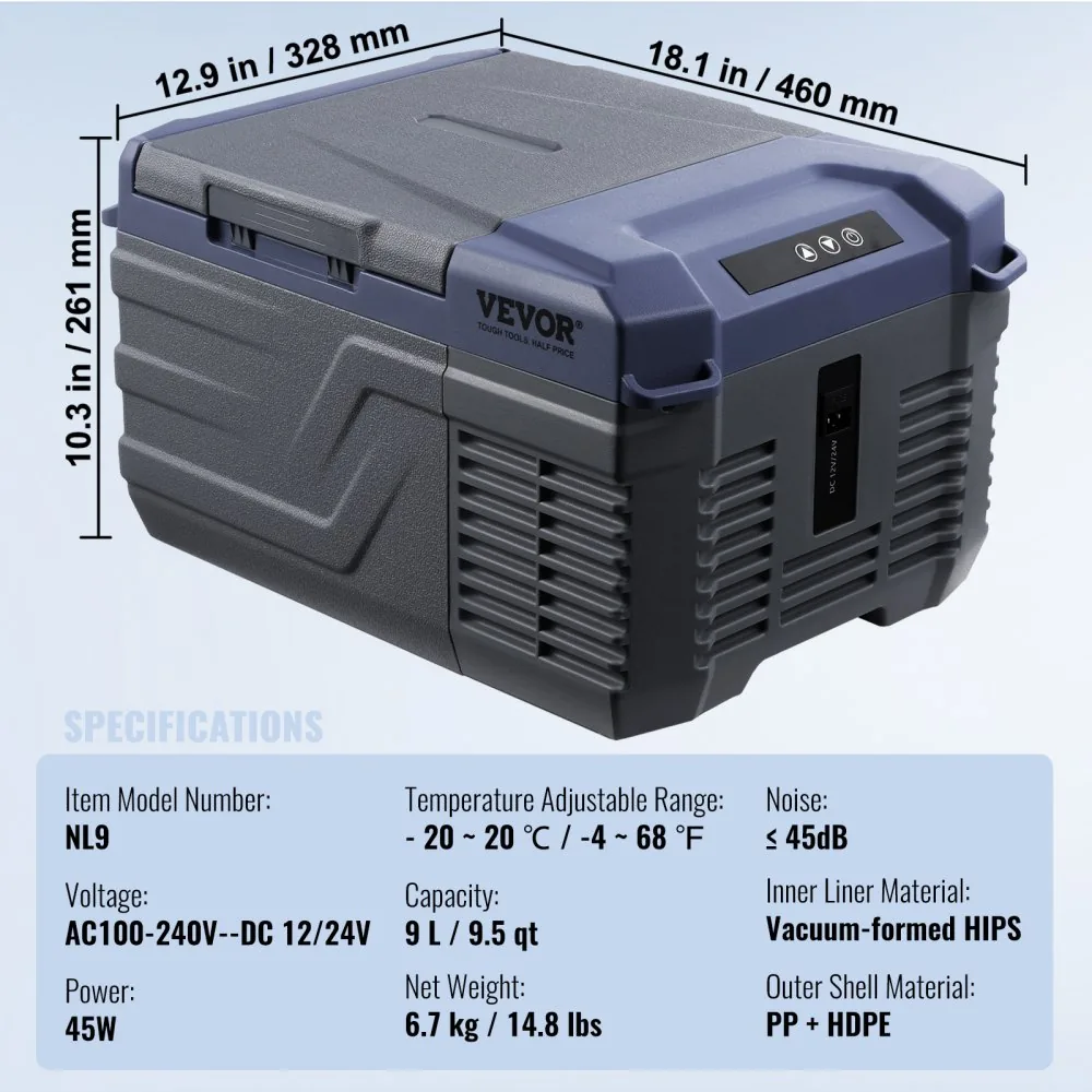 VEVOR Car Refrigerator 10QT(9L) product image 7