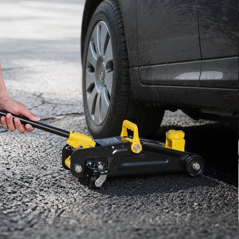 VEVOR 1.5 Ton Low Profile Floor Jack 5.1-12.2 in installation