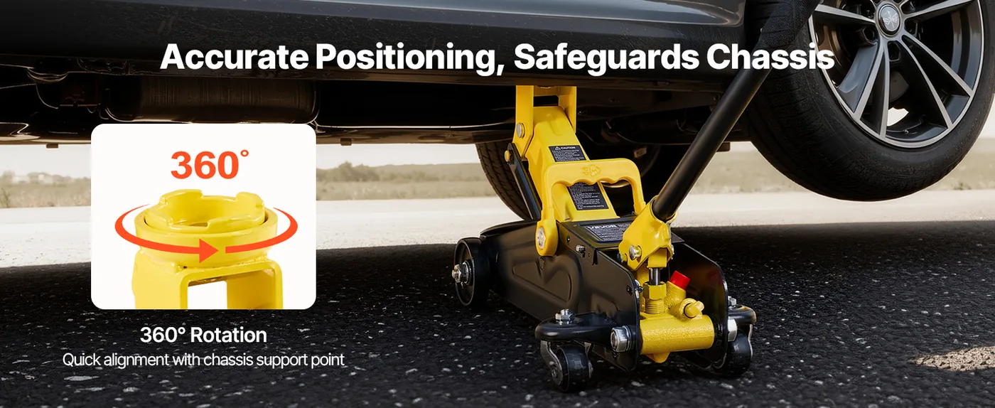 VEVOR 1.5 Ton Low Profile Floor Jack 5.1-12.2 in Align the Chassis