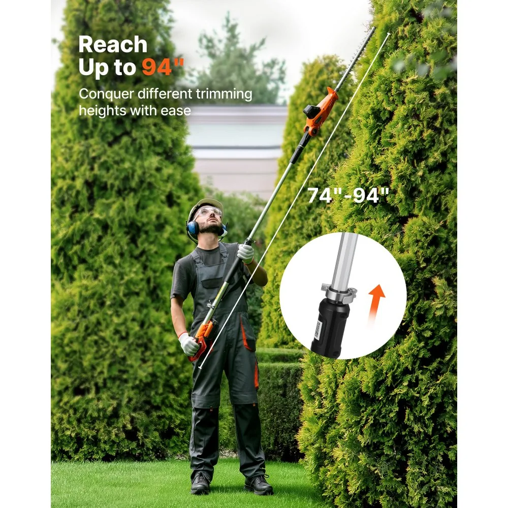 VEVOR Cordless Pole Hedge Trimmer High Branch 18 inch product image 3
