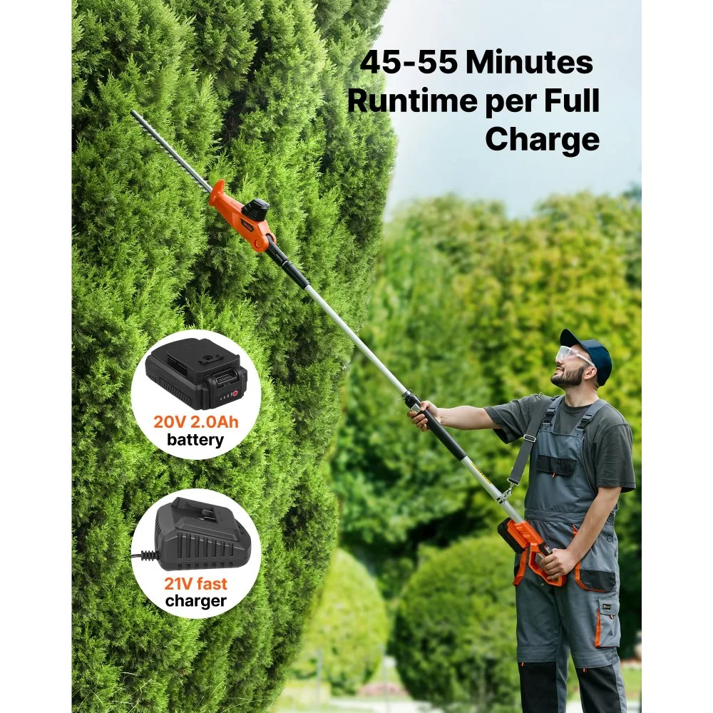 VEVOR Cordless Pole Hedge Trimmer High Branch 18 inch product image 5