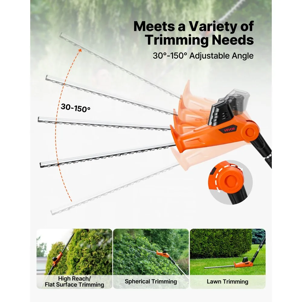 VEVOR Cordless Pole Hedge Trimmer High Branch 18 inch product image 6