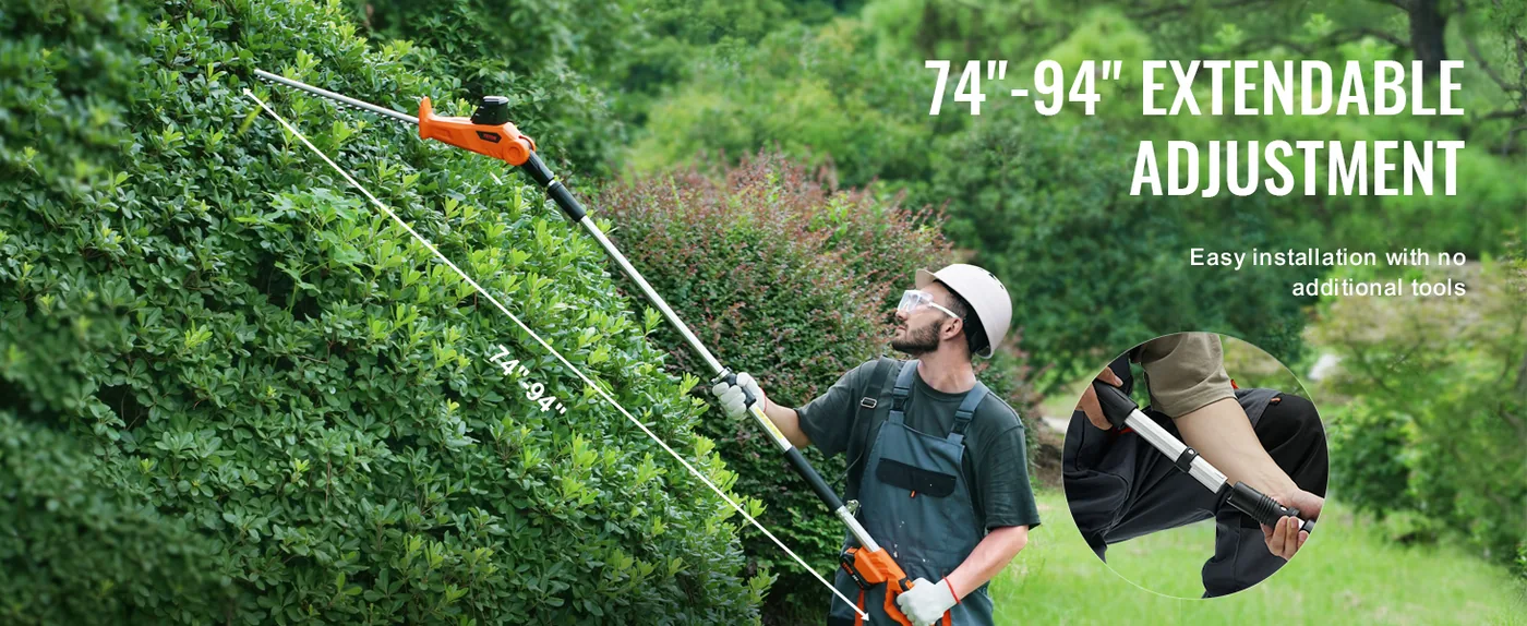 VEVOR 20V Cordless Hedge Trimmer 18 inch feature 1