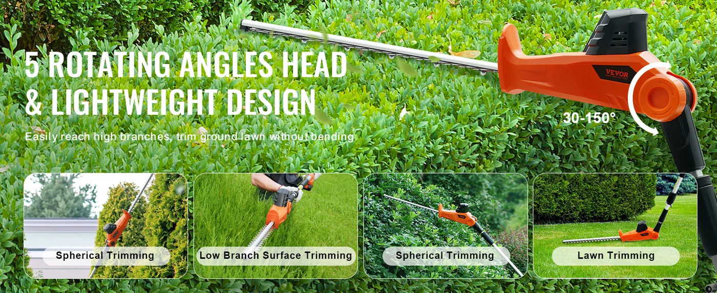 VEVOR 20V Cordless Hedge Trimmer 18 inch feature 3