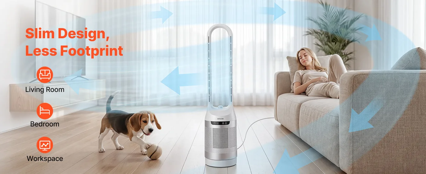 VEVOR Bladeless Tower Fan 40 inch Cool Air feature 4