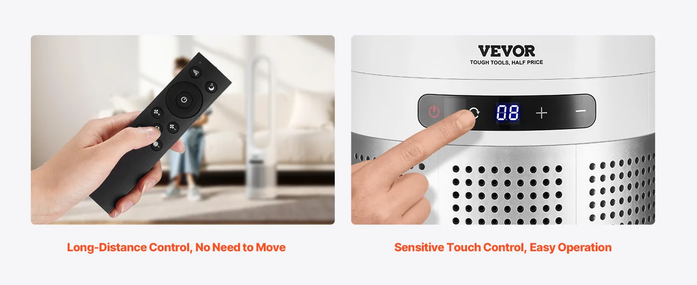 VEVOR Tower Fan Bladeless 40inch Purification Controling Is A Breeze