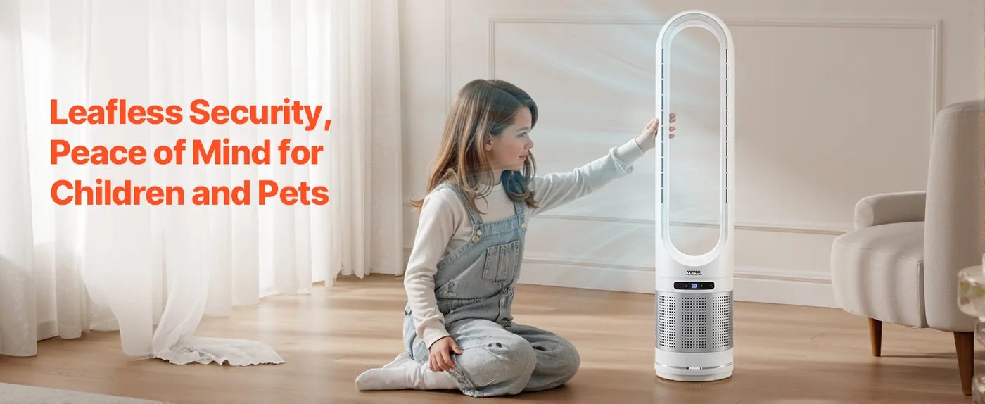 VEVOR Tower Fan Bladeless 40inch Purification Riskless Bladeless Design