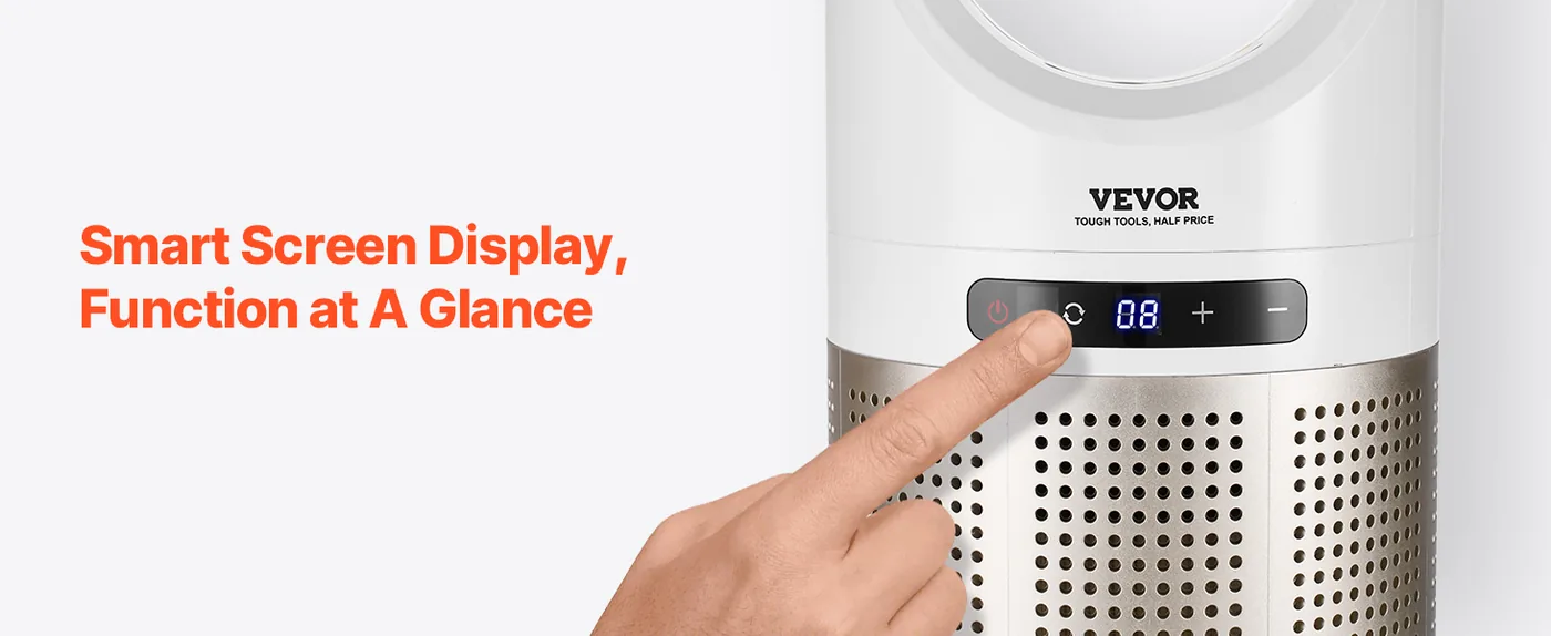 VEVOR Tower Fan Bladeless 34inch Cool/Warm Air + Purificatio overview