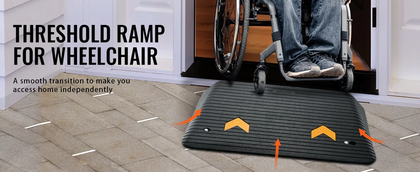 VEVOR Upgraded Rubber Threshold Ramp 4 inch H Smooth Transition