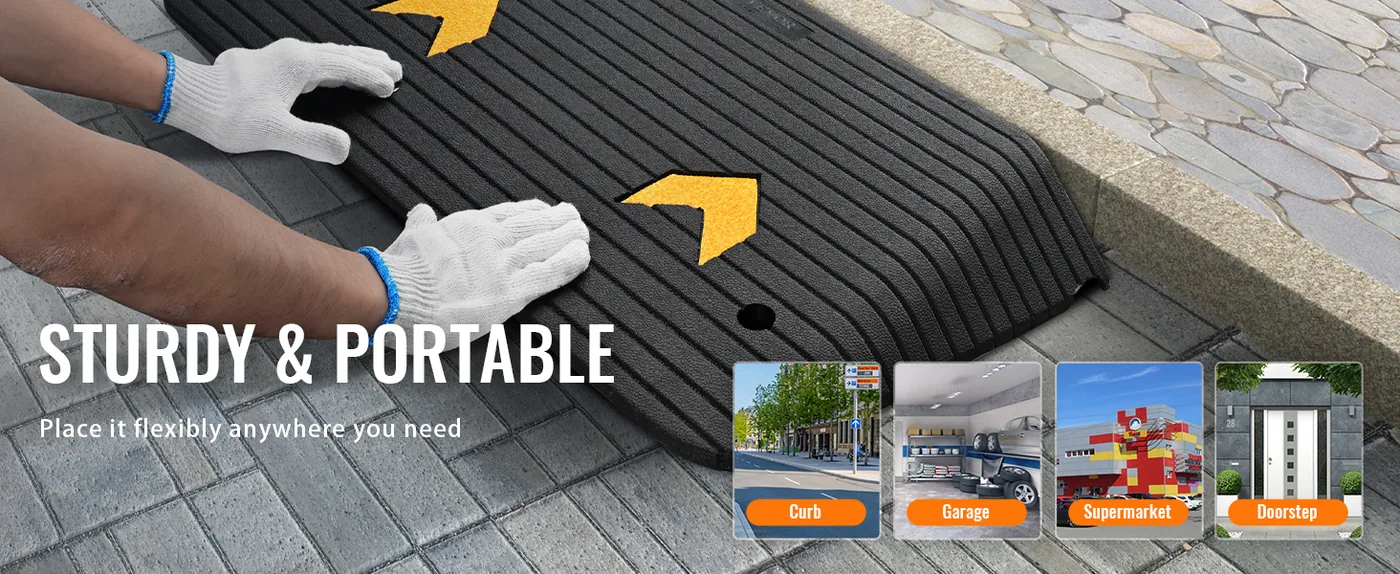 VEVOR Upgraded Rubber Threshold Ramp 3.5 inch H Portable Design