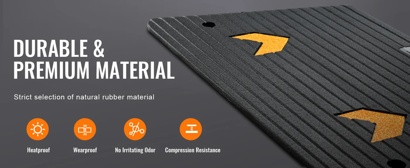 VEVOR Upgraded Rubber Threshold Ramp 3.5 inch H Natural Rubber Material
