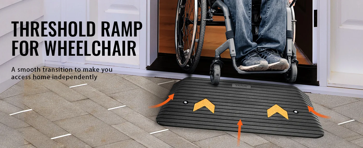 VEVOR Upgraded Rubber Threshold Ramp 3 inch H Smooth Transition