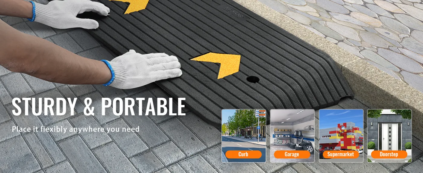 VEVOR Upgraded Rubber Threshold Ramp 3 inch H Portable Design