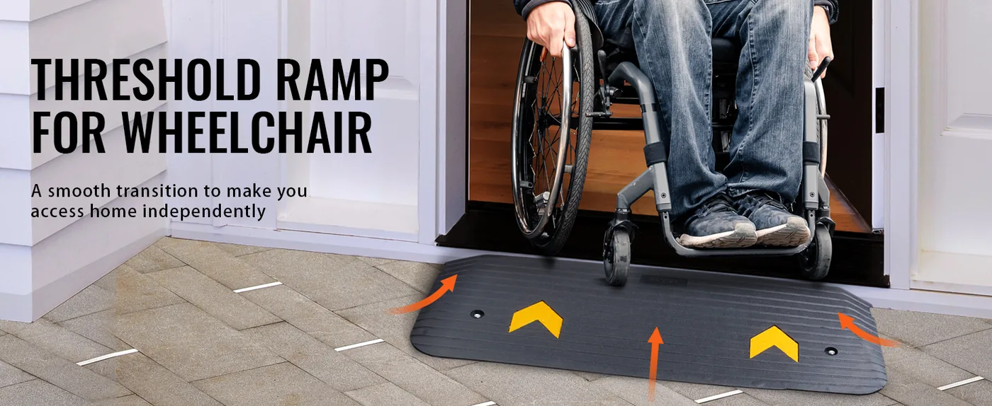 VEVOR Upgraded Rubber Threshold Ramp 1.5 inch H Smooth Transition