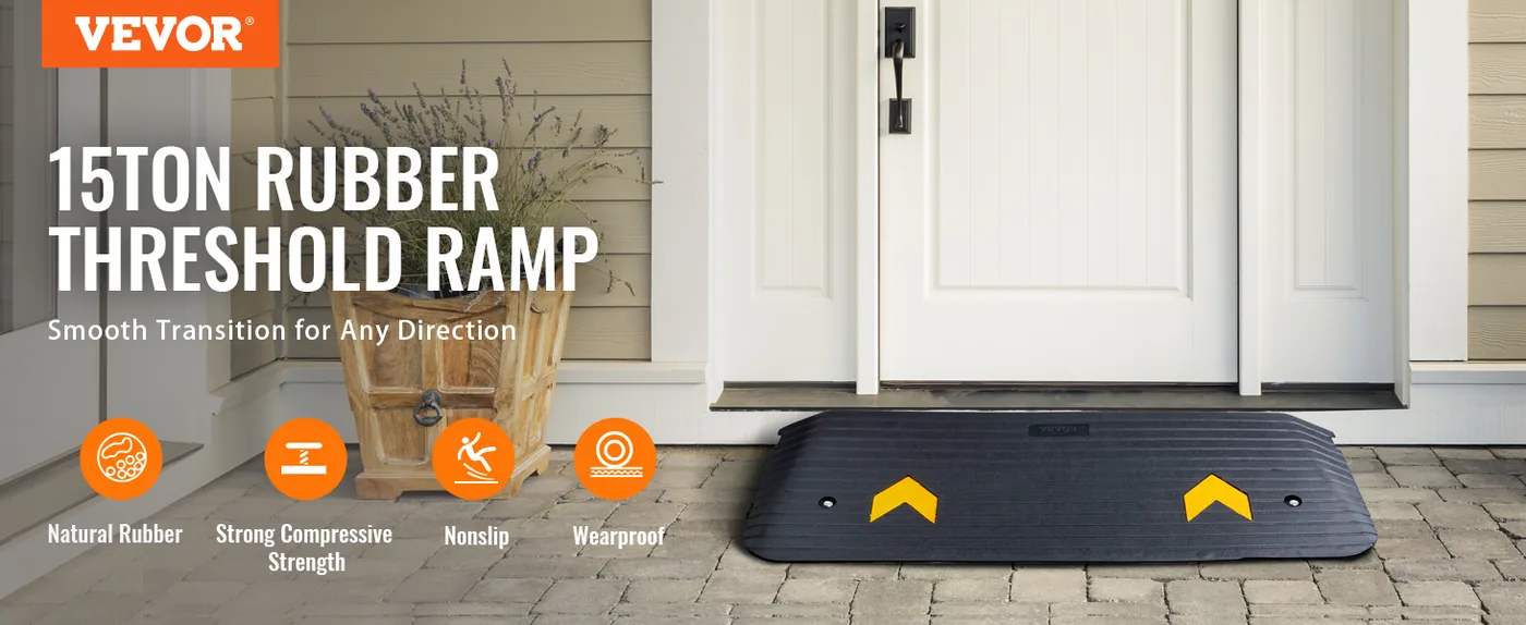 VEVOR Rubber Threshold Ramp 2 inch H overview