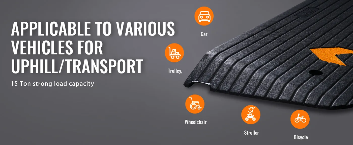 VEVOR Rubber Threshold Ramp 2 inch H High Load Capacity
