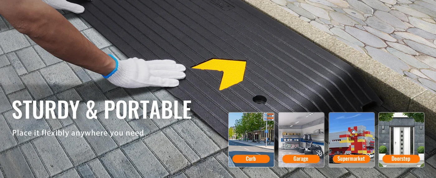 VEVOR Rubber Threshold Ramp 2 inch H Portable Design