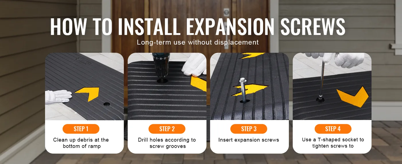 VEVOR Rubber Threshold Ramp 2 inch H Not Easy to Displace