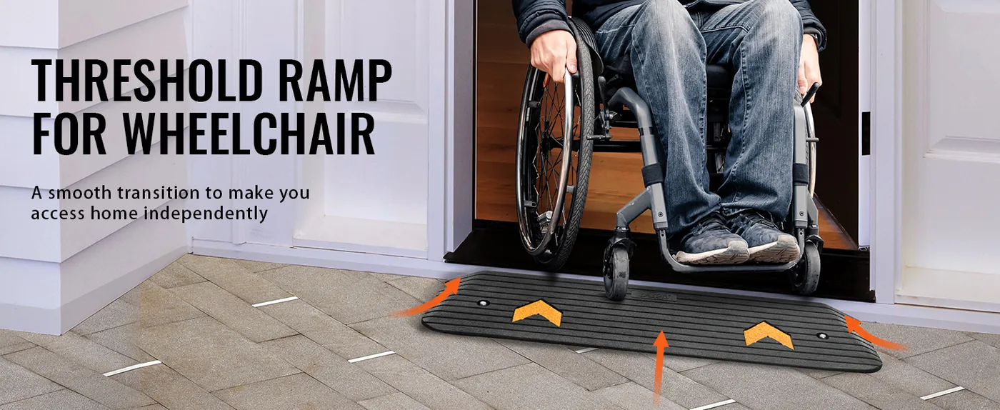 VEVOR Upgraded Rubber Threshold Ramp 1 inch H Smooth Transition