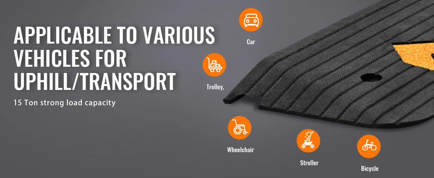 VEVOR Upgraded Rubber Threshold Ramp 1 inch H High Load Capacity
