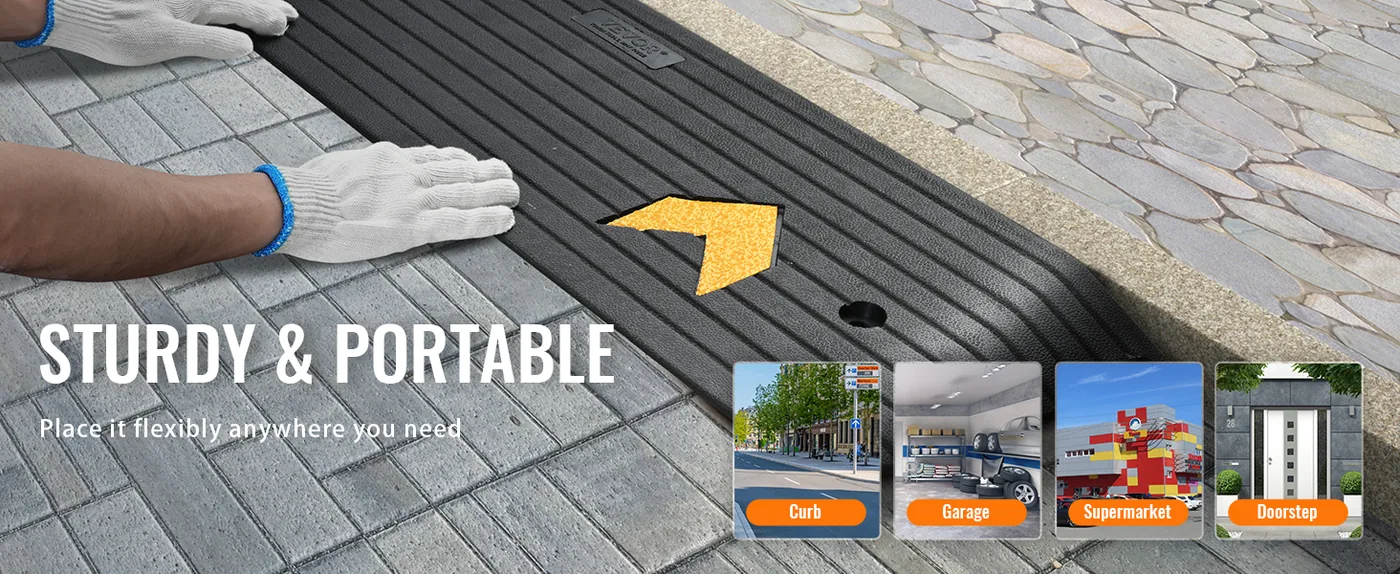 VEVOR Upgraded Rubber Threshold Ramp 1 inch H Portable Design