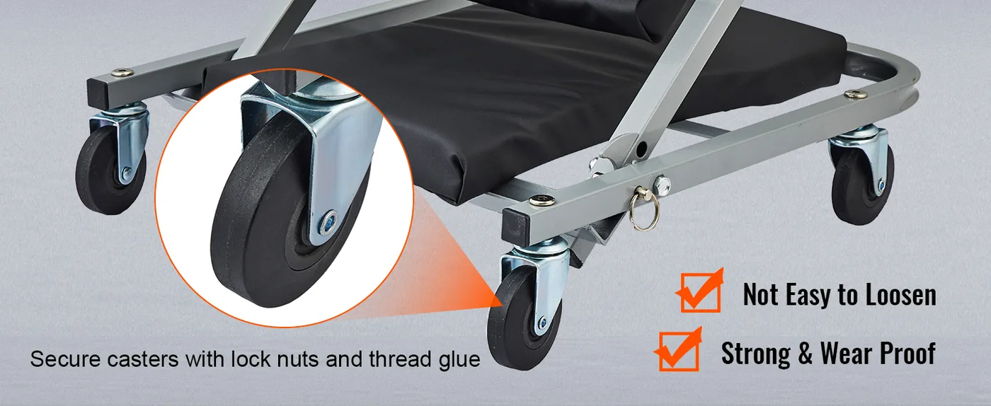 VEVOR 36 in 2 in 1 Rolling Z Creeper Seat 300 lbs Firm Casters