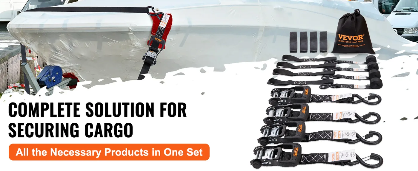 VEVOR Ratchet Tie Down Straps (4PK) 1.6 inch*8 ft feature 3
