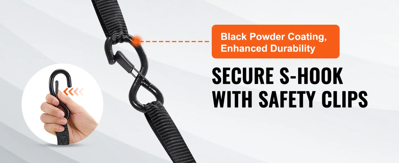 VEVOR Ratchet Tie Down Straps (4PK) 1 inch*15 ft feature 1