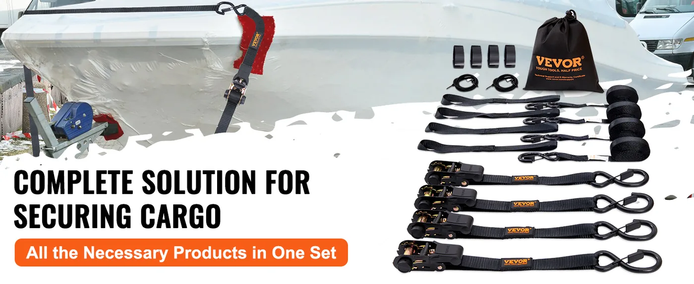 VEVOR Ratchet Tie Down Straps (4PK) 1 inch*15 ft feature 3