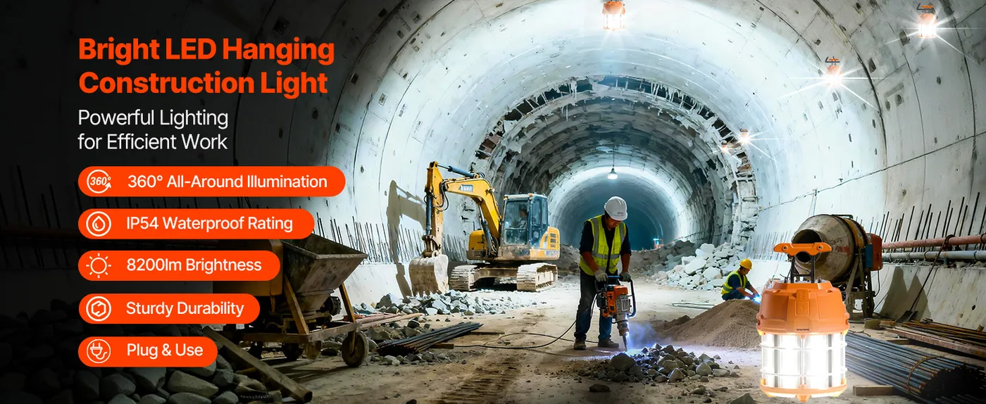 VEVOR LED Temporary Work Light 60W 1 Pack overview