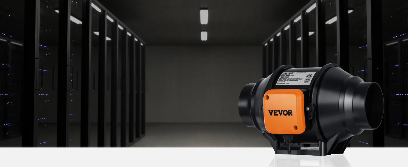 VEVOR Inline Duct Fan Standard Knob Speed Control AC 4 inch Electronic Equipment Room