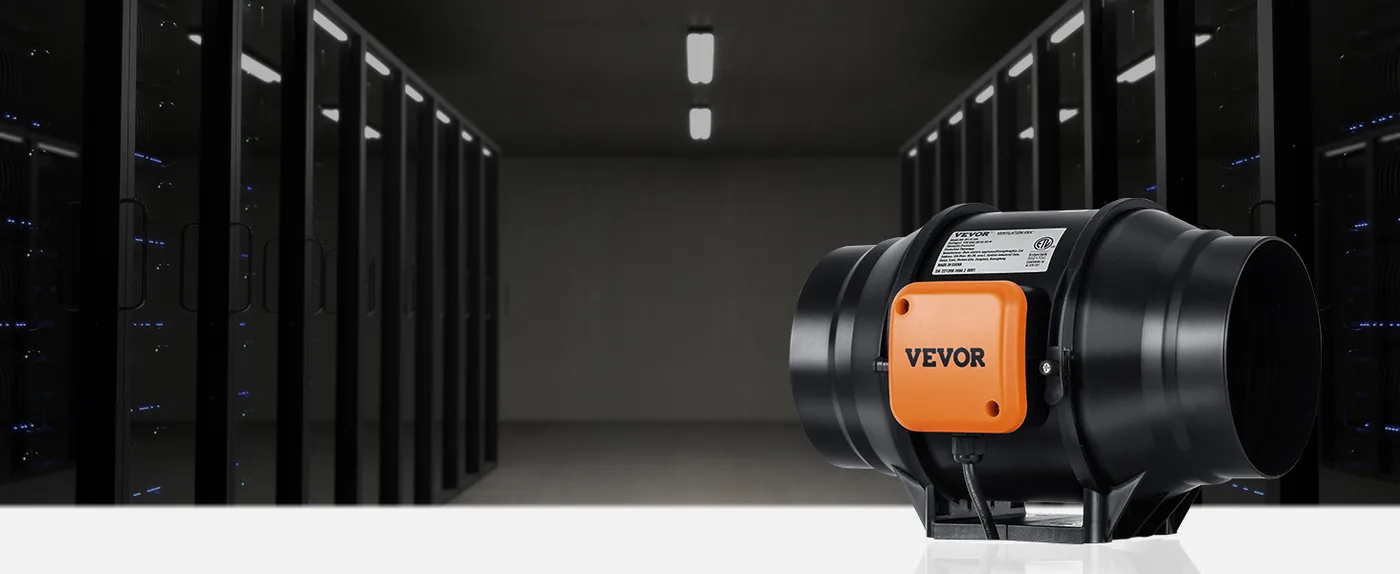 VEVOR Inline Duct Fan Standard Knob Speed Control AC 6 inch Electronic Equipment Room