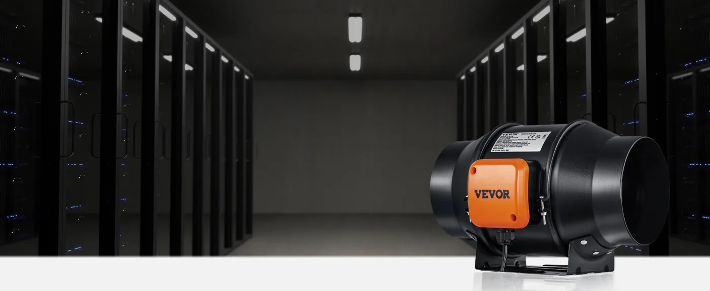 VEVOR Inline Duct Fan PWM Temperature & Humidity Control Electronic Equipment Room