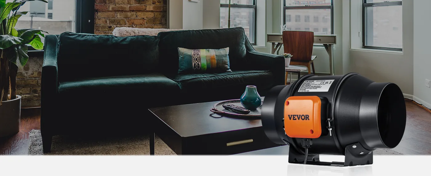 VEVOR Inline Duct Fan PWM Temperature & Humidity Control Indoors