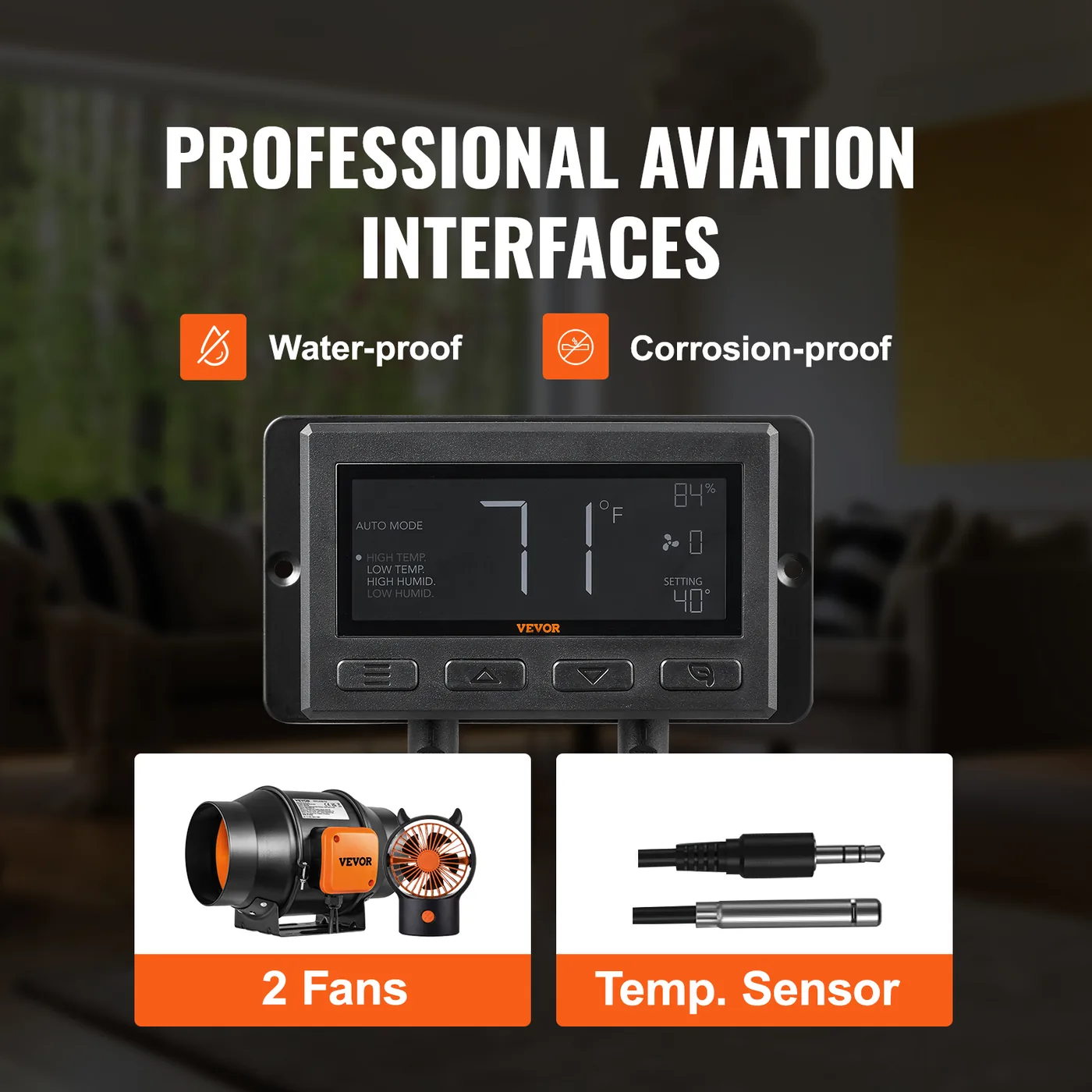 VEVOR Inline Duct Fan PWM Temperature & Humidity Control Innovative Airflow Control