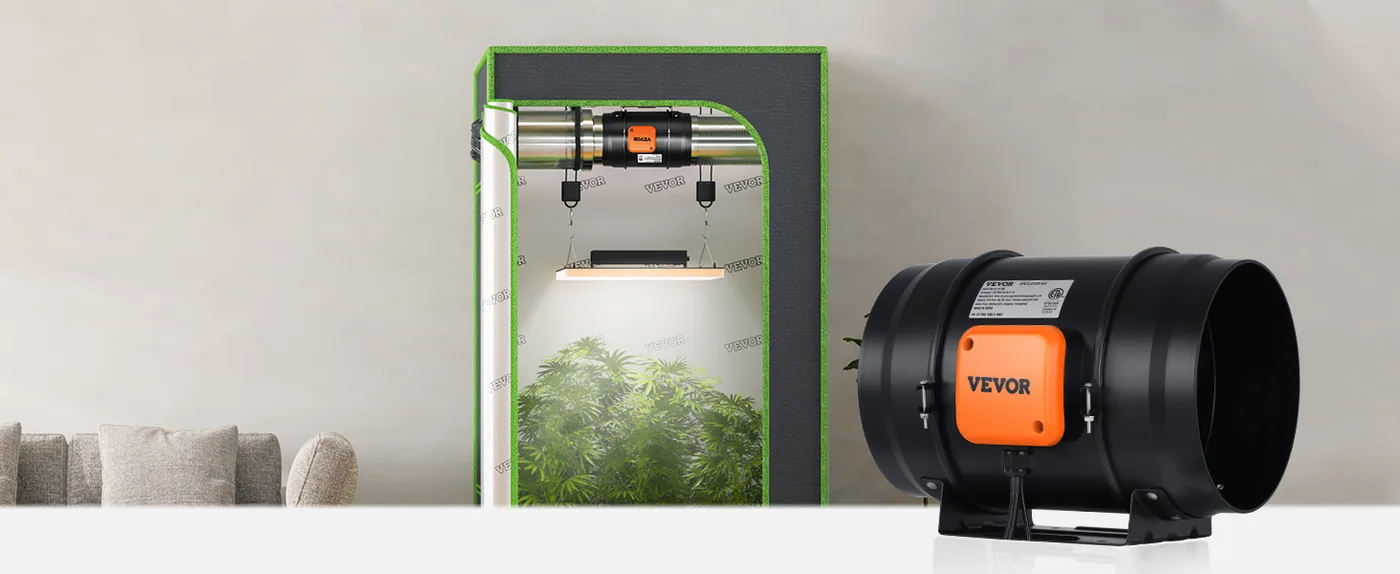 VEVOR Inline Duct Fan PWM Temperature & Humidity Control Grow Tent