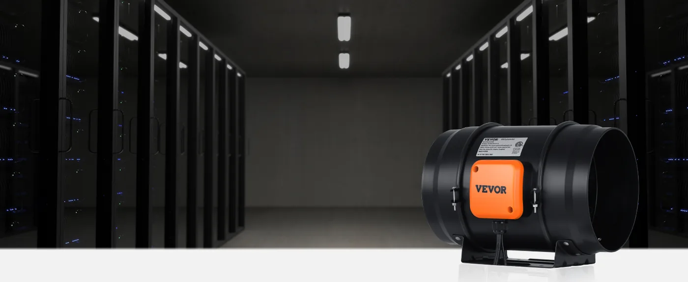 VEVOR Inline Duct Fan PWM Temperature & Humidity Control Electronic Equipment Room