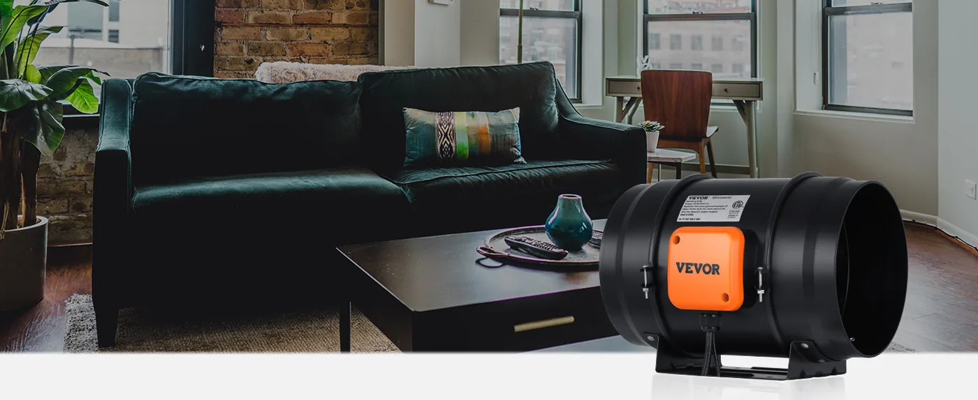 VEVOR Inline Duct Fan PWM Temperature & Humidity Control Indoors