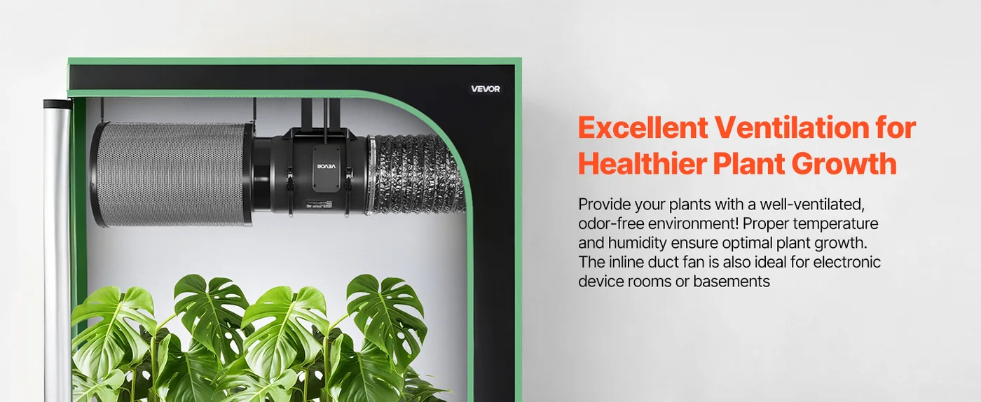 VEVOR 8" Inline Duct Fan Without Controller AC 8 inch overview