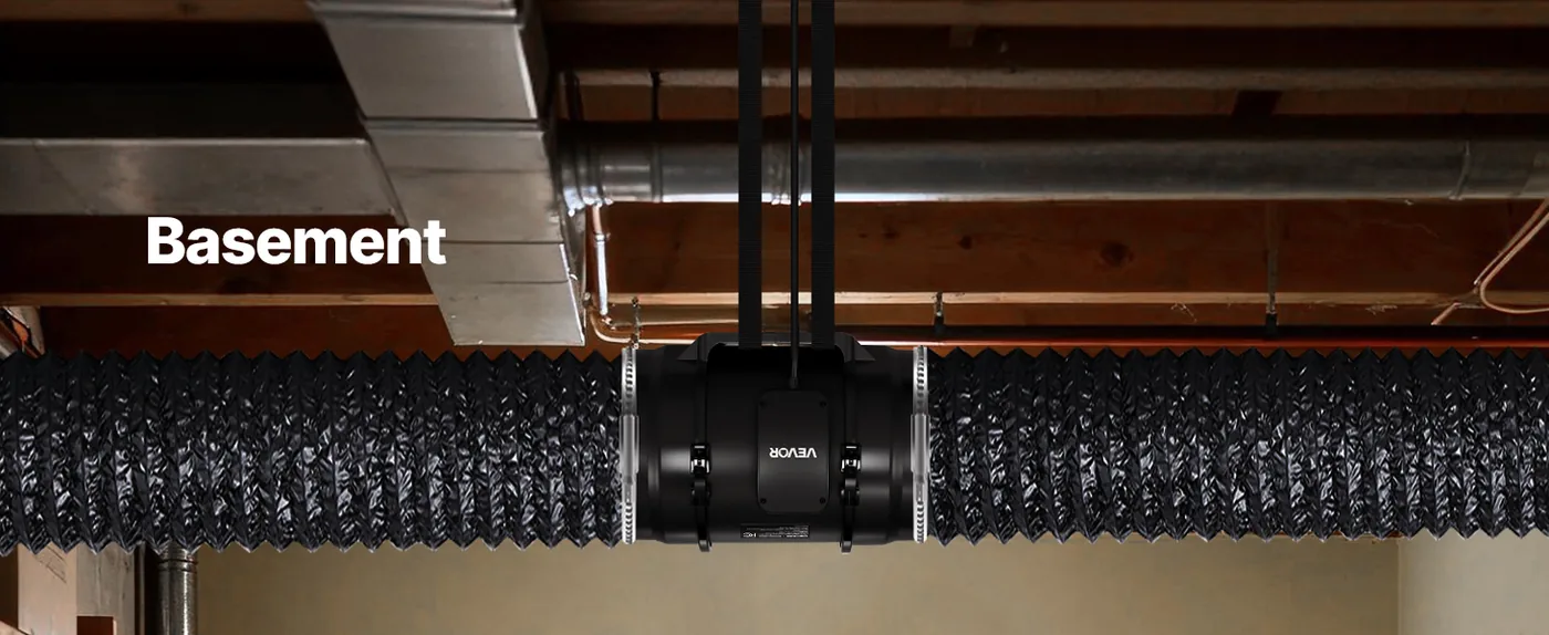 VEVOR 8" Inline Duct Fan Without Controller AC 8 inch Basement