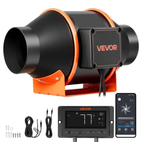 VEVOR Inline Duct Fan PWM Temperature & Humidity Control wit product image 1